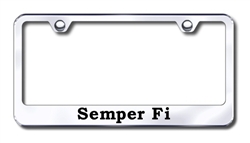 SEMPER FI Chrome License Plate Frame