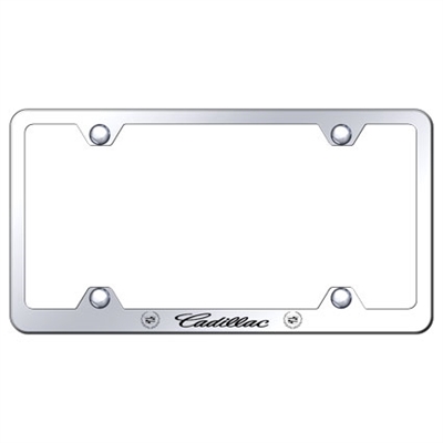 Cadillac Script Laser Etched Chrome License Plate Frame