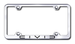 Honda Civic Laser Etched Chrome License Plate Frame