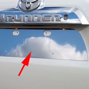Toyota 4Runner Chrome License Plate Bezel, 2010, 2011, 2012, 2013, 2014, 2015, 2016, 2017, 2018, 2019, 2020, 2021, 2022, 2023, 2024