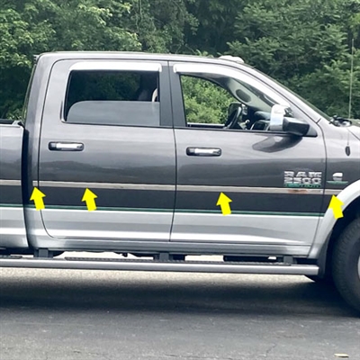 Ram 2500HD / 3500HD Chrome Molding Accent Trim, 2010, 2011, 2012, 2013, 2014, 2015, 2016, 2017, 2018