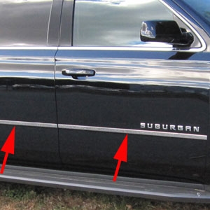 Chevrolet Suburban Chrome Door Accent Trim, 2015, 2016, 2017, 2018, 2019, 2020