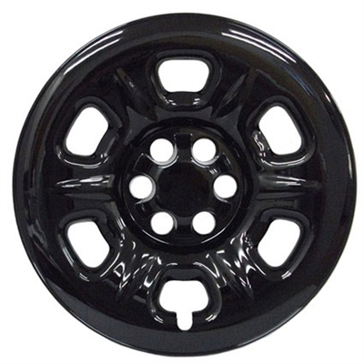 Nissan Frontier S Snap-In Gloss Black Wheel Covers (16"), 4pc 2005, 2006, 2007, 2008, 2009, 2010, 2011, 2012, 2013, 2014, 2015, 2016, 2017, 2018, 2019, 2020, 2021, 2022, 2023, 2024