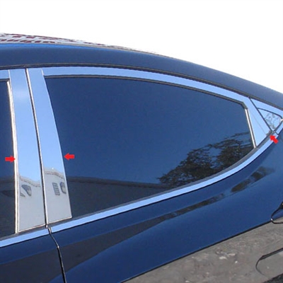 Hyundai Elantra Chrome Pillar Post Trim, 6pc. Set, 2011, 2012, 2013