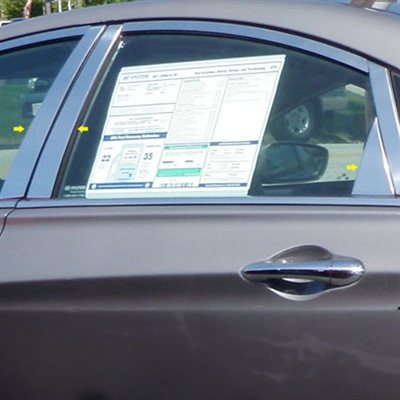 Hyundai Sonata Chrome Pillar Post Trim, 6pc. Set, 2011, 2012, 2013, 2014