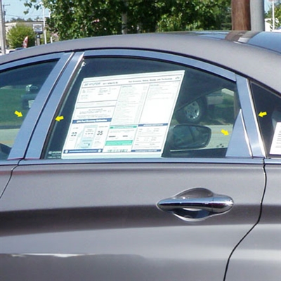 Hyundai Sonata Chrome Pillar Post Trim, 8pc. Set, 2011, 2012, 2013, 2014