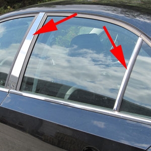 Volkswagen Jetta Chrome Pillar Post Trim, 2011, 2012, 2013, 2014, 2015, 2016, 2017