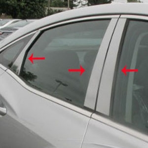 Hyundai Azera Chrome Pillar Post Trim, 2012, 2013, 2014, 2015, 2016, 2017