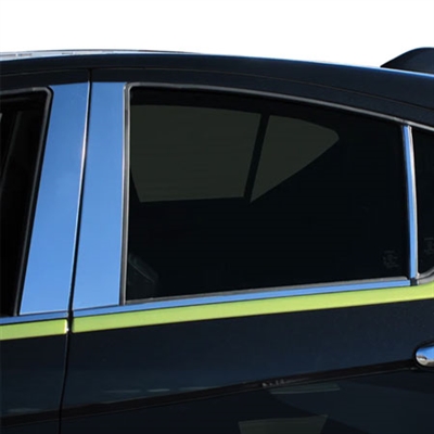 Toyota Prius C Chrome Pillar Post Trim, 6pc, 2012, 2013, 2014, 2015, 2016, 2017, 2018, 2019