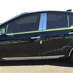 Toyota Prius C Chrome Pillar Post Trim, 8pc, 2012, 2013, 2014, 2015, 2016, 2017, 2018, 2019