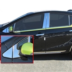 Toyota Prius C Chrome Pillar Post Trim, 12pc, 2012, 2013, 2014, 2015, 2016, 2017, 2018, 2019