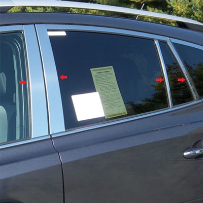 Toyota Rav4 Chrome Pillar Post Trim 8pc. Set, 2013, 2014, 2015, 2016, 2017, 2018