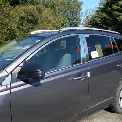 Toyota Rav4 Chrome Pillar Post Trim, 10pc. Set, 2013, 2014, 2015, 2016, 2017, 2018