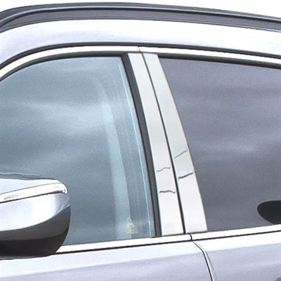 Hyundai Santa Fe Chrome Pillar Post Trim, 4pc set, 2013, 2014, 2015, 2016, 2017, 2018
