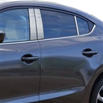 Mazda 3 Chrome Pillar Post Trim, 6pc, 2014, 2015, 2016, 2017, 2018
