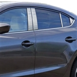 Mazda 3 Chrome Pillar Post Trim, 8pc, 2014, 2015, 2016, 2017, 2018