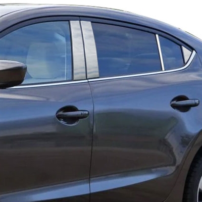 Mazda 3 Chrome Pillar Post Trim, 8pc, 2014, 2015, 2016, 2017, 2018