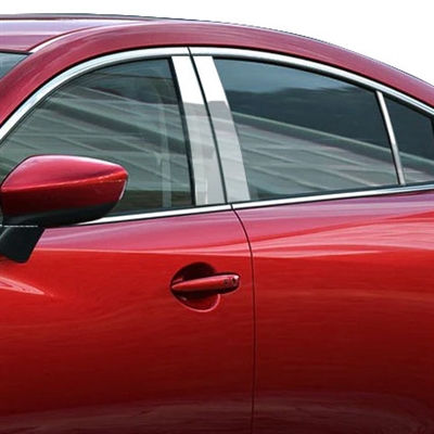 Mazda 6 Chrome Pillar Post Trim, 6pc, 2014, 2015, 2016, 2017, 2018, 2019, 2020, 2021