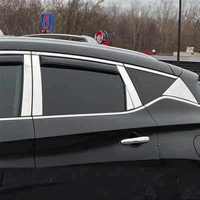 Nissan Murano Chrome Pillar Post Trim, 10pc, 2015, 2016, 2017, 2018, 2019, 2020, 2021, 2022, 2023, 2024