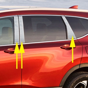 Honda CR-V Chrome Pillar Post Trim, 2017, 2018, 2019, 2020, 2021, 2022
