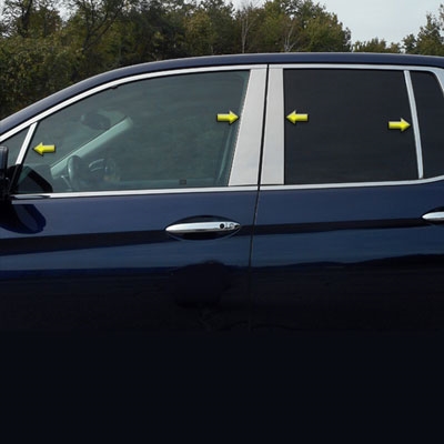 Honda Ridgeline Chrome Pillar Post Trim, 8pc 2017, 2018, 2019, 2020, 2021, 2022, 2023, 2024, 2025, 2026