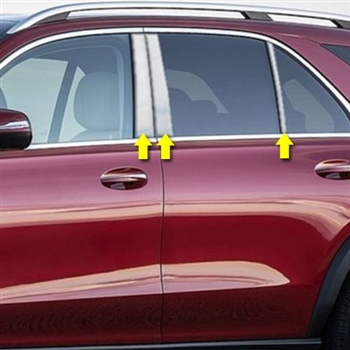 Mercedes GLE Chrome Pillar Post Trim, 2020, 2021, 2022, 2023, 2024, 2025