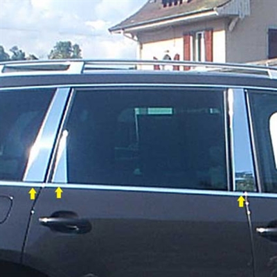 Volkswagen Toureg Chrome Pillar Post Trim, 6pc 2004, 2005, 2006, 2007, 2008, 2009, 2010