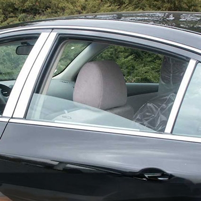 Nissan Altima Sedan Stainless Steel Pillar Post Trim, 6pc. Set, 2007, 2008, 2009, 2010, 2011, 2012
