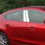 Mazda 3 Sedan Chrome Pillar Post Trim, 6pc 2004, 2005, 2006, 2007, 2008, 2009