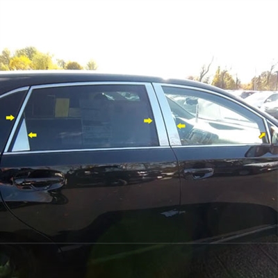 Toyota Venza Chrome Pillar Post Trim, 10pc. Set, 2009, 2010, 2011, 2012, 2013, 2014, 2015