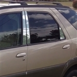 Buick Rendezvous Chrome Pillar Trim, 6pc  2002, 2003, 2004, 2005, 2006, 2007, 2008