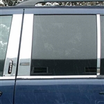 Ford Explorer Chrome Pillar Post Trim, 6pc. Set with keyless entry cutout, 2002, 2003, 2004, 2005, 2006, 2007, 2008, 2009, 2010