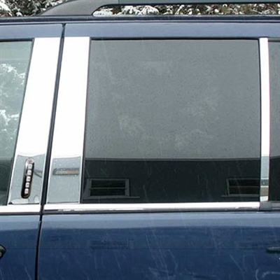 Ford Explorer Chrome Pillar Post Trim, 6pc. Set with keyless entry cutout, 2002, 2003, 2004, 2005, 2006, 2007, 2008, 2009, 2010