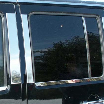 Jeep Wrangler 4 door Chrome Pillar Post Trim, 6pc. Set, 2007, 2008, 2009, 2010, 2011, 2012, 2013, 2014, 2015, 2016, 2017, 2018