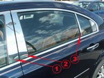 Saturn Aura Chrome Pillar Post Trim, 6 piece set, 2007, 2008, 2009