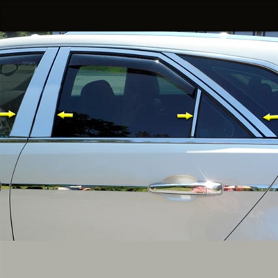 Cadillac CTS Sport Wagon Chrome Pillar Post Trim, 8pc Set, 2010, 2011, 2012, 2013, 2014