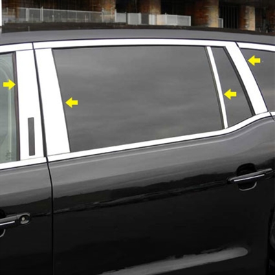 Lincoln MKT Chrome Pillar Post Trim, 8pc set, 2010, 2011, 2012, 2013, 2014, 2015, 2016, 2017, 2018, 2019, 2020