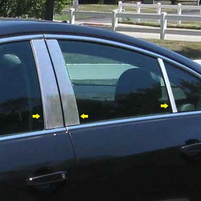 Buick Regal Chrome Pillar Post Trim, 6pc. Set, 2011, 2012. 2013, 2014, 2015, 2016, 2017