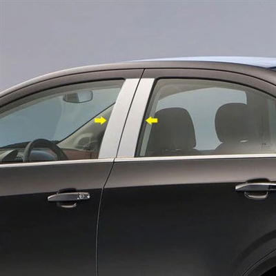 Chevrolet Sonic Chrome Pillar Post Trim, 2012, 2013, 2014, 2015, 2016, 2017, 2018, 2019, 2020