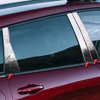 Jeep Cherokee Chrome Pillar Post Trim, 2014, 2015, 2016, 2017, 2018, 2019, 2020, 2021, 2022