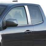 GMC Canyon Extended Cab Chrome Pillar Post Trim, 2015, 2016, 2017, 2018, 2019, 2020, 2021, 2022