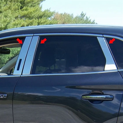 Lincoln MKC Chrome Pillar Post Trim, 6pc. set, 2015, 2016, 2017, 2018, 2019