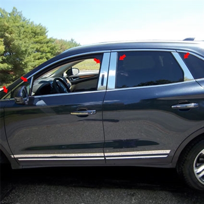 Lincoln MKC Chrome Pillar Post Trim, 10pc. set, 2015, 2016, 2017, 2018, 2019