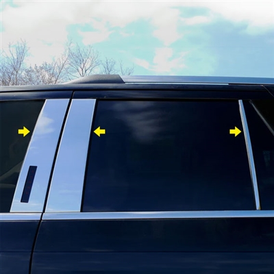 Ford Expedition Chrome Pillar Post Trim, 6pc 2018, 2019, 2020, 2021, 2022, 2023, 2024, 2025, 2026