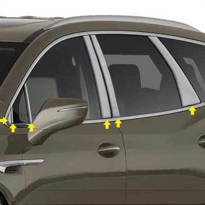 Buick Enclave Chrome Pillar Post Trim, 2018, 2019, 2020, 2021, 2022, 2023