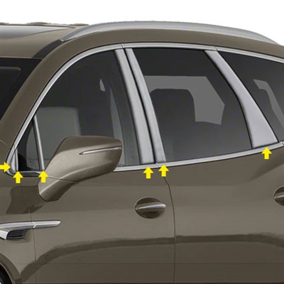 Buick Enclave Chrome Pillar Post Trim, 2018, 2019, 2020, 2021, 2022, 2023, 2024