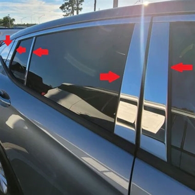 Honda Odyssey Chrome Pillar Post Trim, 2011, 2012, 2013, 2014, 2015, 2016, 2017