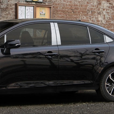 Toyota Corolla Chrome Pillar Post Trim, 12pc 2020, 2021, 2022, 2023, 2024, 2025, 2026