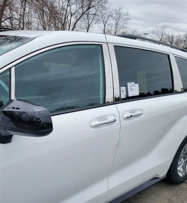 Toyota Sienna Chrome Pillar Post Trim, 10pc  2021, 2022, 2023, 2024, 2025, 2026