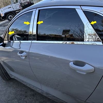 Kia K5 Chrome Pillar Post Trim, 8pc  2021, 2022, 2023, 2024, 2025, 2026